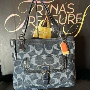 Large Coach Denim Bag
